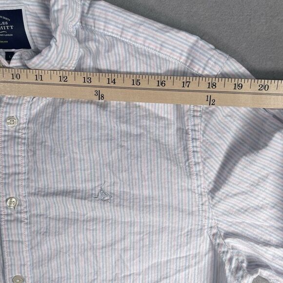 Charles Tyrwhitt Casual Slim Fit Shirt Men Large Stripped Button Front - Picture 4 of 8